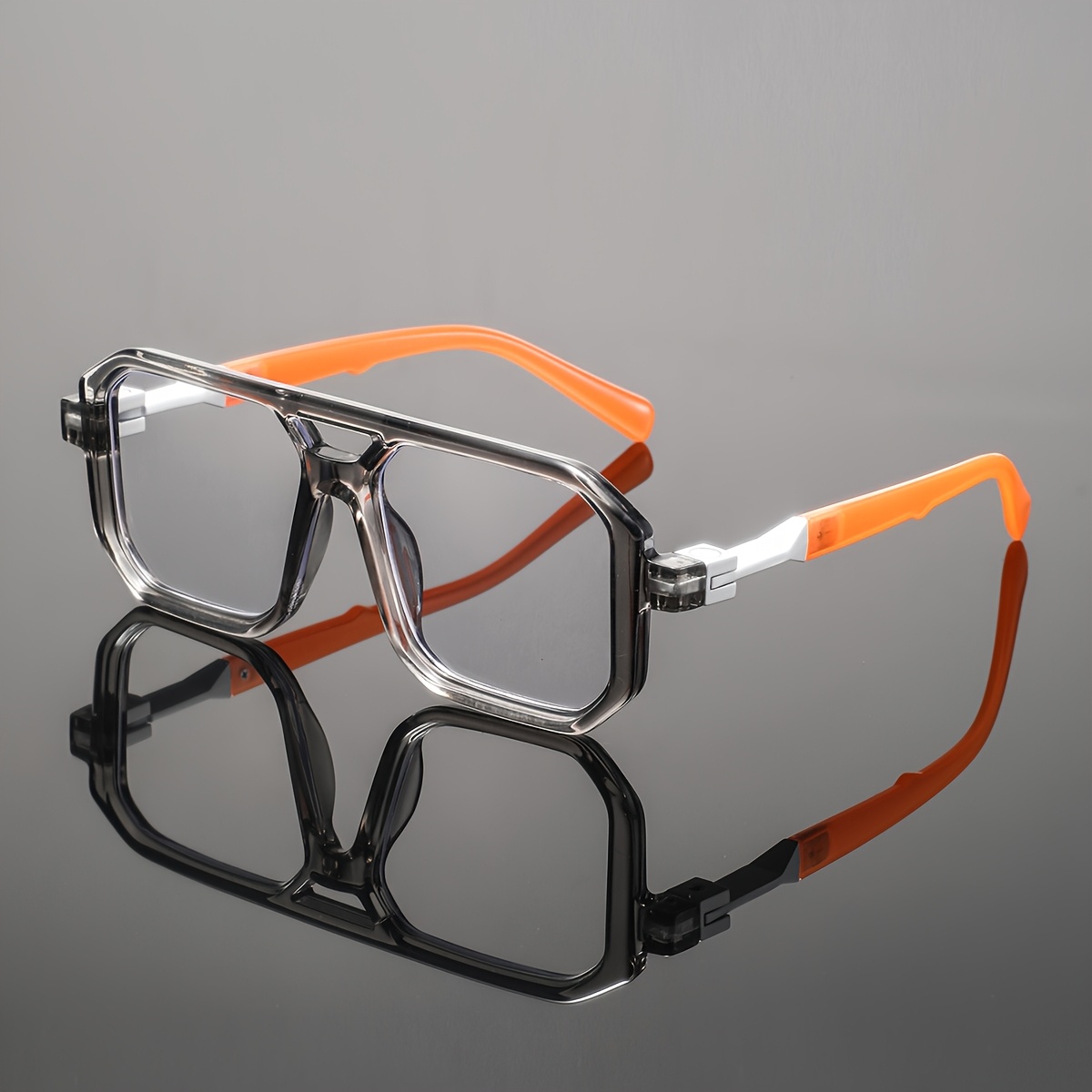 Men's Plastic Flat Top Square Oversized Reading Glasses