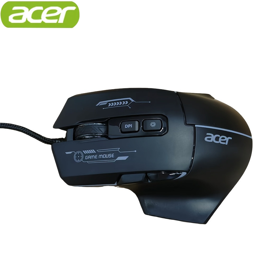 E-shop Acer hochpräzise optische 7-Tasten-Gaming-Maus mit klassischem ergonomischem Design bequemem Griff, mit einer Auflösung von bis zu 7200 DPI für