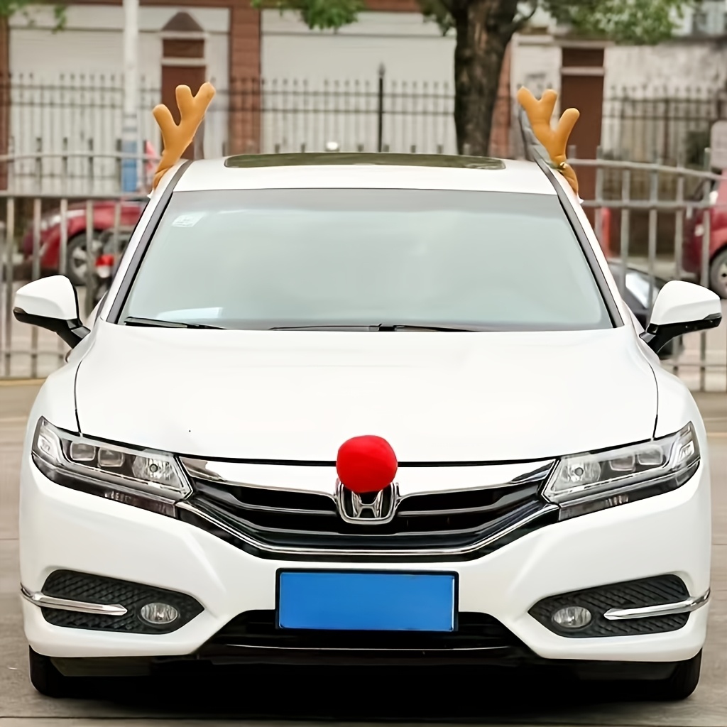 Christmas, Antlers Car Decorations, Christmas Decorations, Christmas Car Decorations, New Christmas Car Antlers, Christmas Gifts, Creative Christmas Car Decorations, Ideas Christmas Decorations