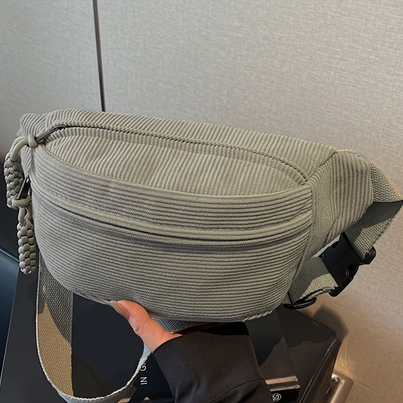 E-shop Neue modische Cord Damen Schultertasche, verstellbarer Riemen zum Wechseln zwischen Schulter- und Umhängeträger, verstellbarer Riemen mit
