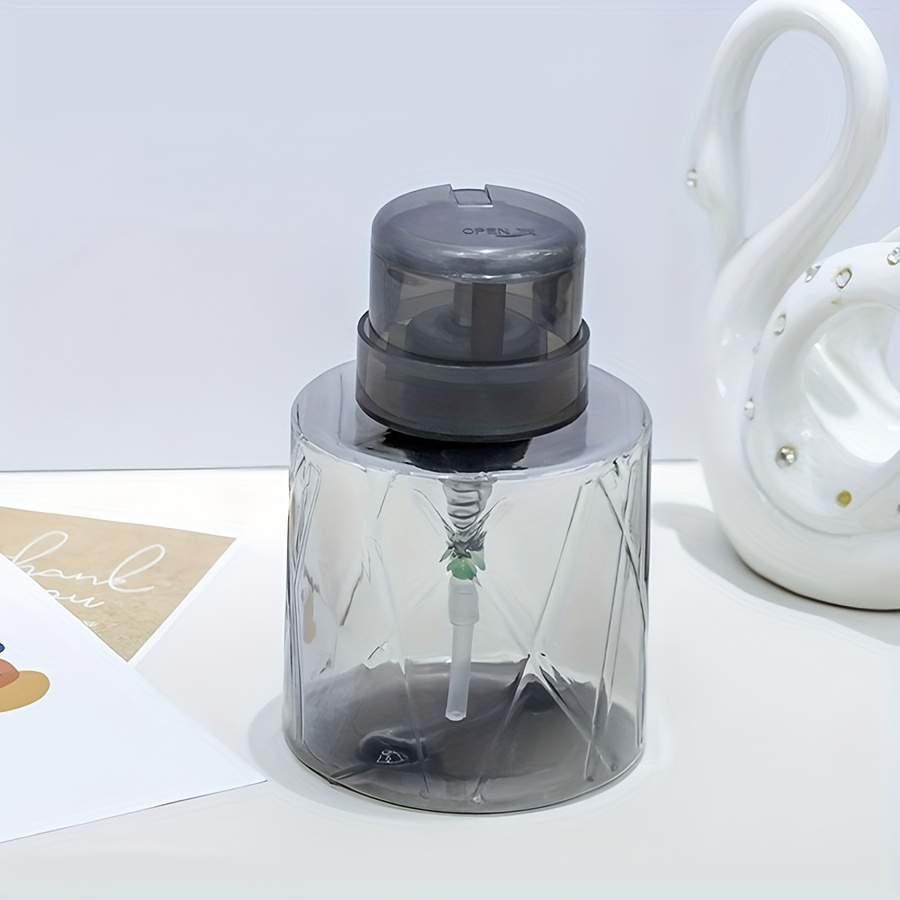 Image of 220ml Lockable Empty Pump Dispenser Refillable Bottle, Nail Manicure Cleaner Makeup Remover Container Press Bottle