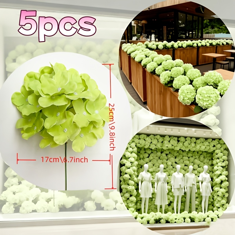 5pcs Green Oversized - Artificial - Suitable For Home Decor, Holiday Decorations, Photography Props, Wedding Decorations, Windowsill Decor, Bouquets, New Year And Valentine's Day Flowers