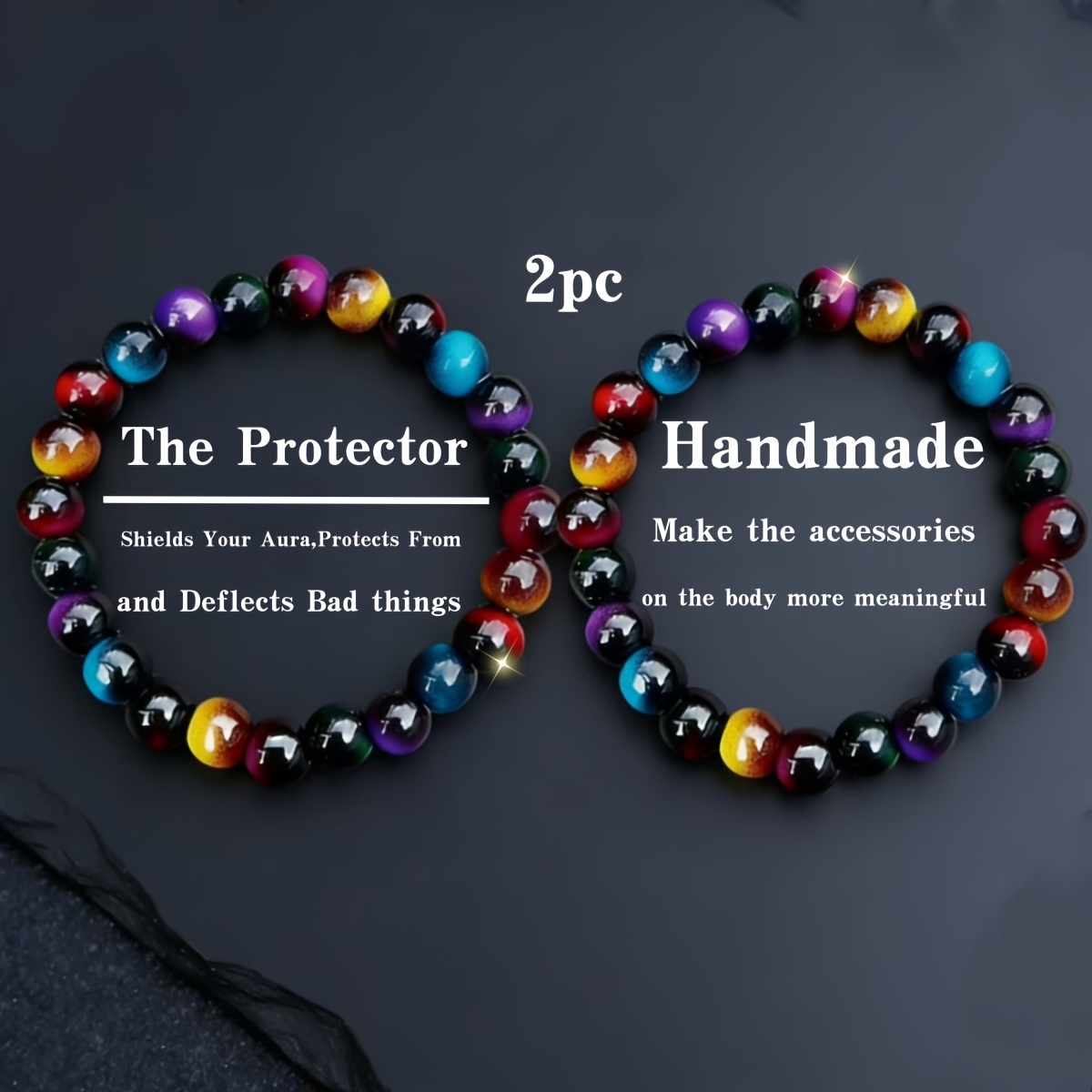 TEMU 2 Bohemian Bracelets With Colorful Eye For Women, Symbolizing Wealth And Eternal Happiness - Elegant Jewelry, An Ideal Gift For Mothers Or ,
