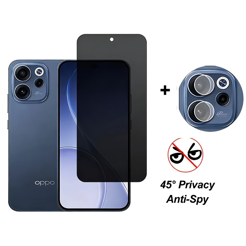 TEMU Vetro temperato con privacy 1+1 per Oppo Reno 15F, pellicola per con privacy per Oppo Reno 15F, vetro per pellicola per fotocamera Oppo Reno15 F