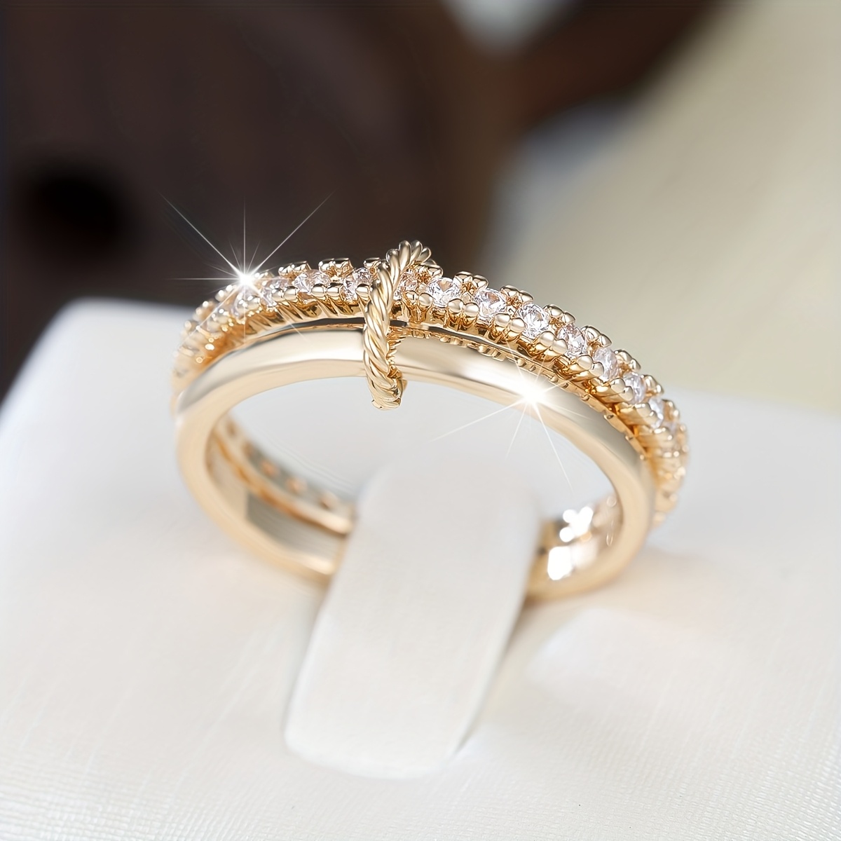 Image of A Unique And Silvery Synthetic Zirconia Women's Fashion Ring Party Birthday Gift Engagement Wedding Ring Anniversary Gift