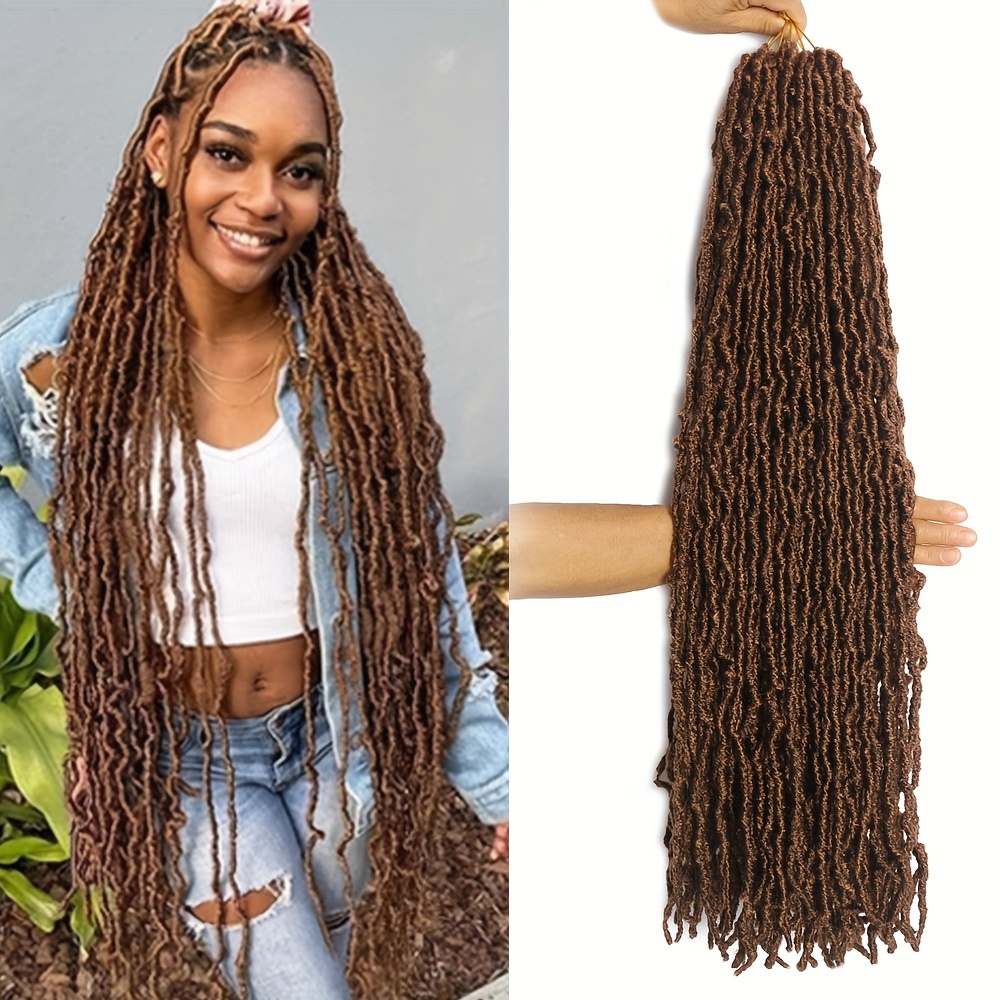 Image of 36-inch Locs Synthetic Crochet Braids - Pre-looped African Locks Hair Extensions, Soft Locs For Dreadlock Care & Volume, Low-maintenance Braiding Style Suitable For
