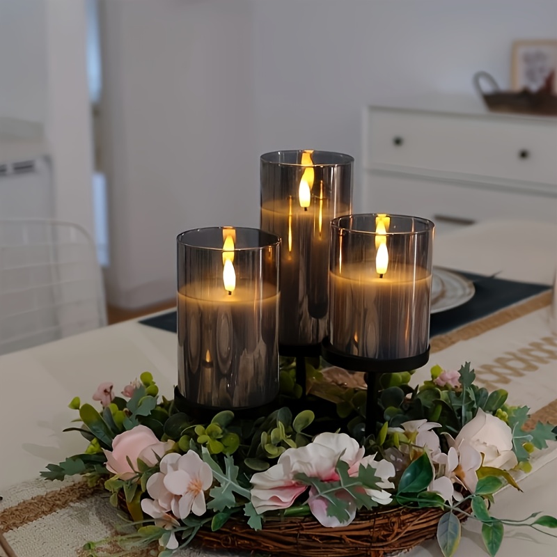 3D Vervagende Vlamloze Kolom LED Kaarsen met Afstandsbediening