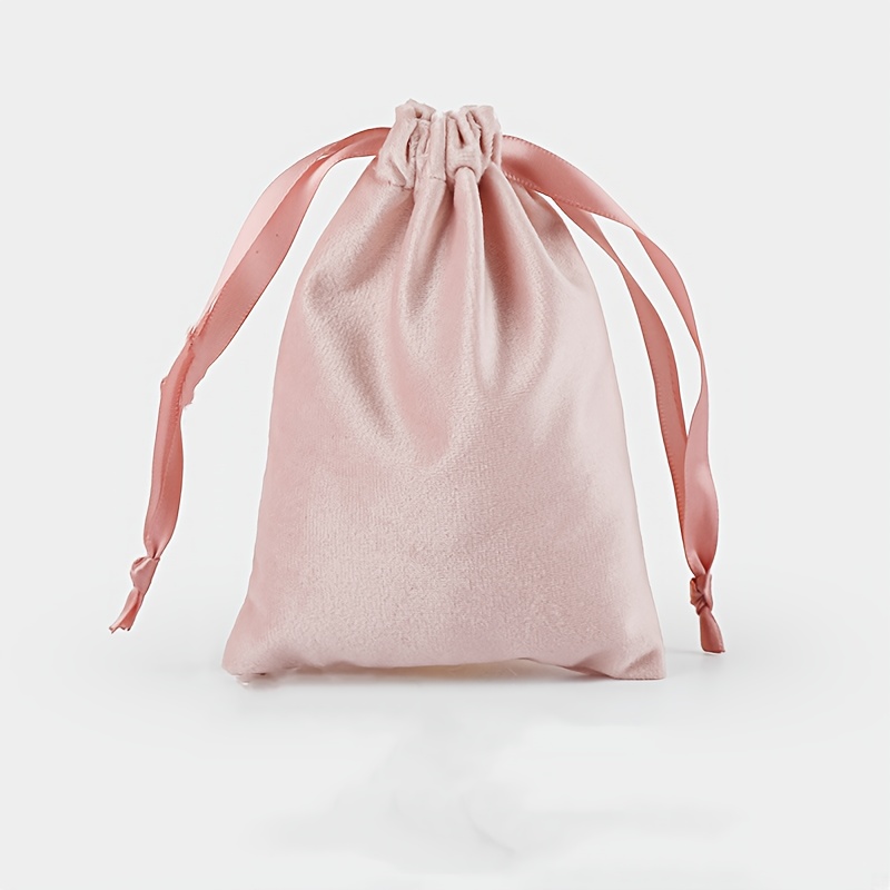 Custom Logo Velvet Drawstring Bags Set of 20