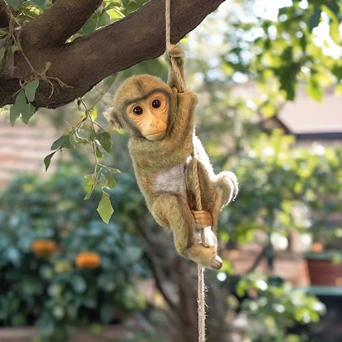 1pc resin monkey statue outdoor hanging decoration suitable for patio and garden decor perfect gift