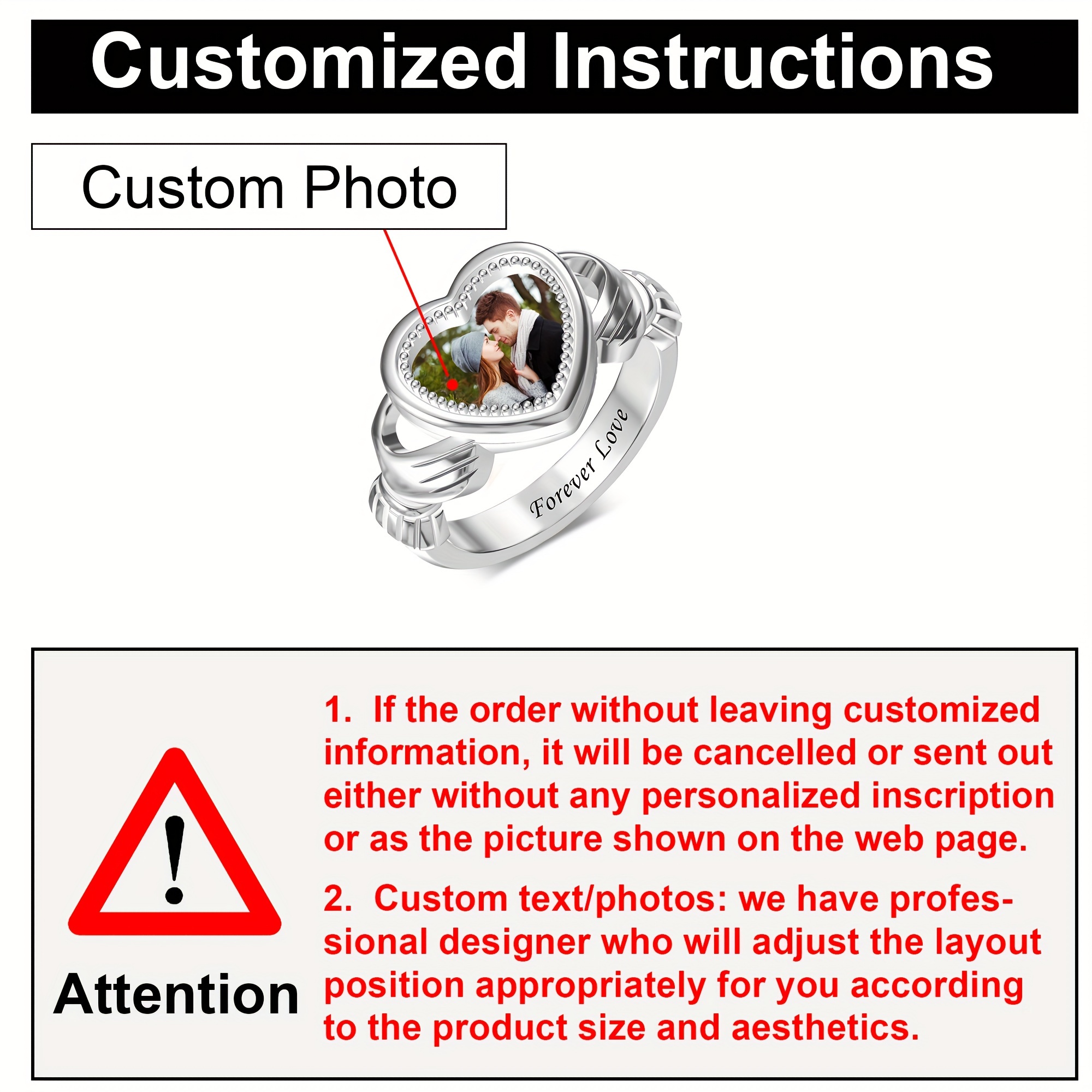 Customized Personalized Photo Rings for Commemorative Gifts
