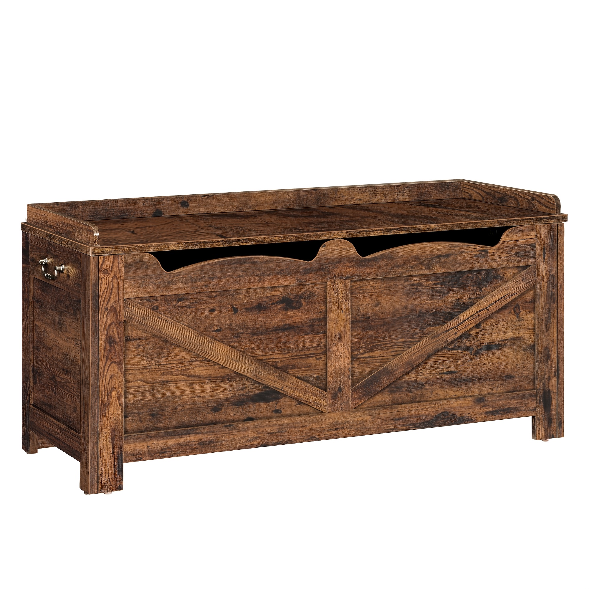 Shoe Bench, 100 Cm Bench With Storage Space, Storage Chest, 2 Sturdy Hinges, Storage Cabinet, For Hallway, Living Room, Sturdy Frame With Roof