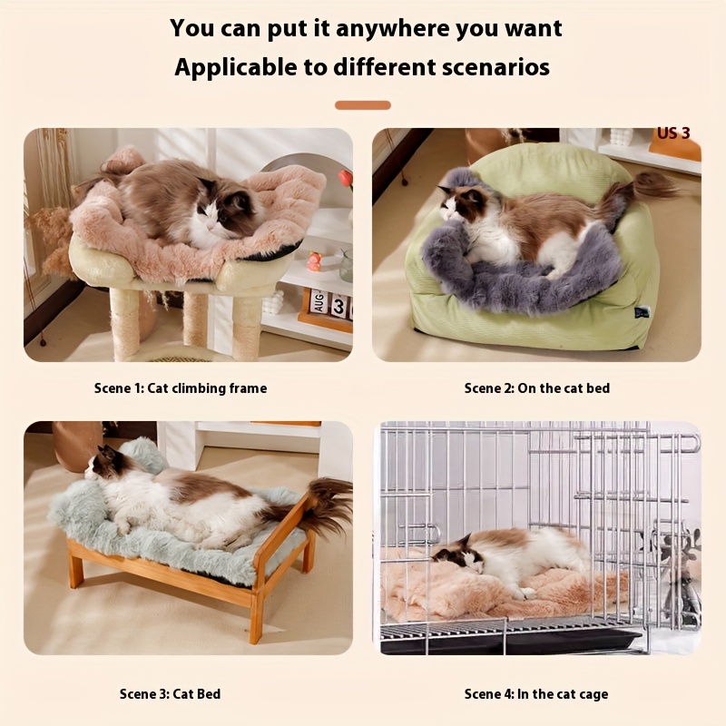 pet nest pad, universal 360 soft plush   fur for cats and dogs, mini model, machine washable, non-slip bottom, comfortable and easy to   of, sleeping and rest pad,     in 5    ,   on car seat Product details 2