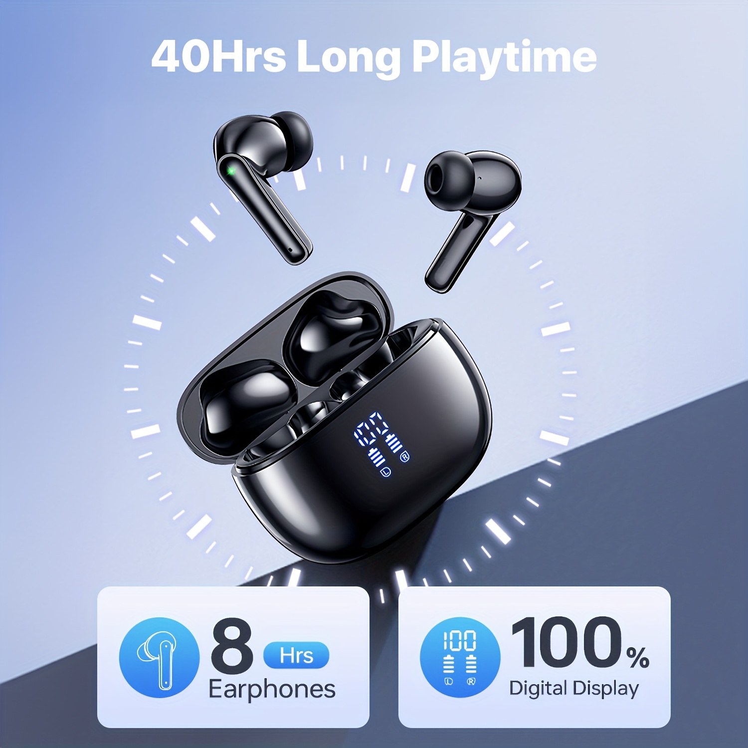 

[ ] Wireless 5.3 Wireless Earbuds Led Display - 40h , , -canceling Mic For & Workouts