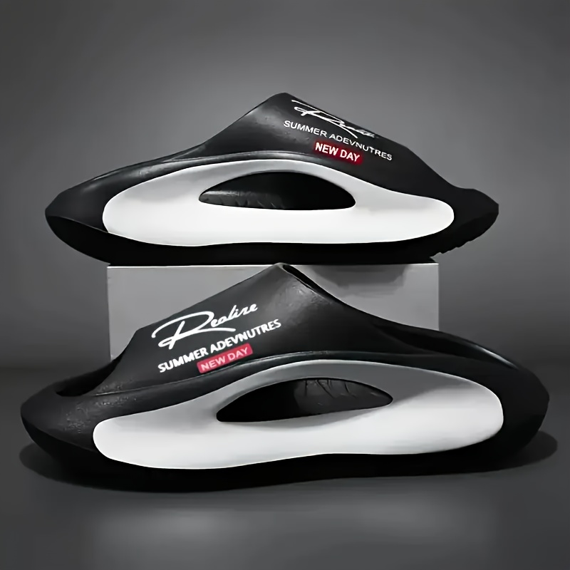 vmi Men's Open-Toe EVA Slides - Comfortable, Non-Slip Casual Sandals with Arch Support, Red & White, All-Season Outdoor Footwear