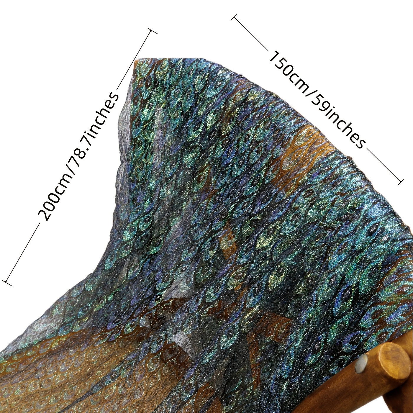 Image of 150cm Wide Iridescent Embroidered Feather Pattern Black Tulle For Home Decor, Table Runner, Holiday Party , Clothing & Skirt Trimming, Bouquet Gift Box Packaging