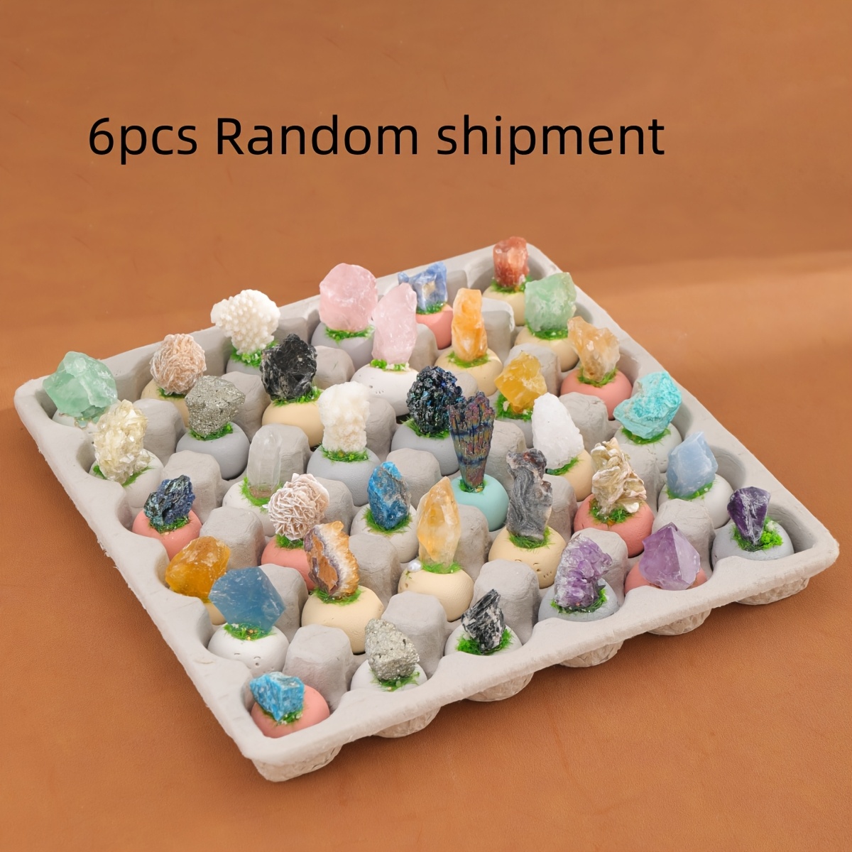 3/6/9/12/24/36pcs Random Natural Crystal Tiny Bean Raw Stones