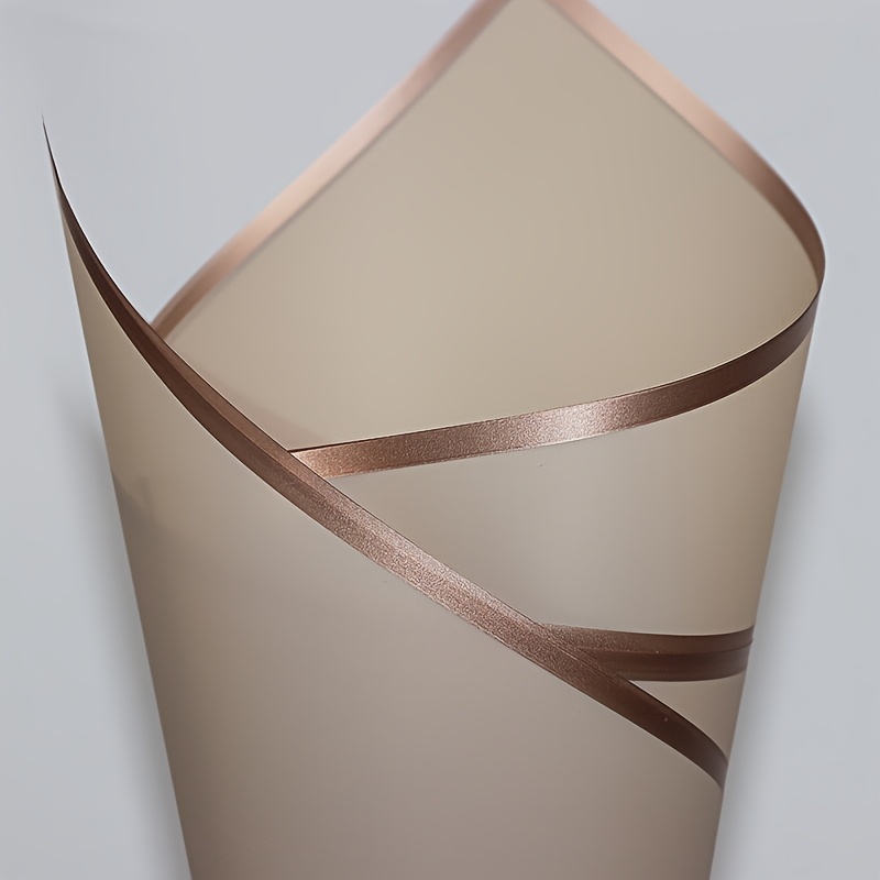 Image of New Rose Golden- Khaki-colored Frame Jelly Wrapping Paper Material, Waterproof High-end Bouquet Wrapping Paper For Floral Shops