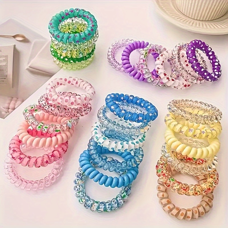 

30pcs Telephone Cord Hair Ties, Simple And Hair Accessories, A Small Gift For Girls