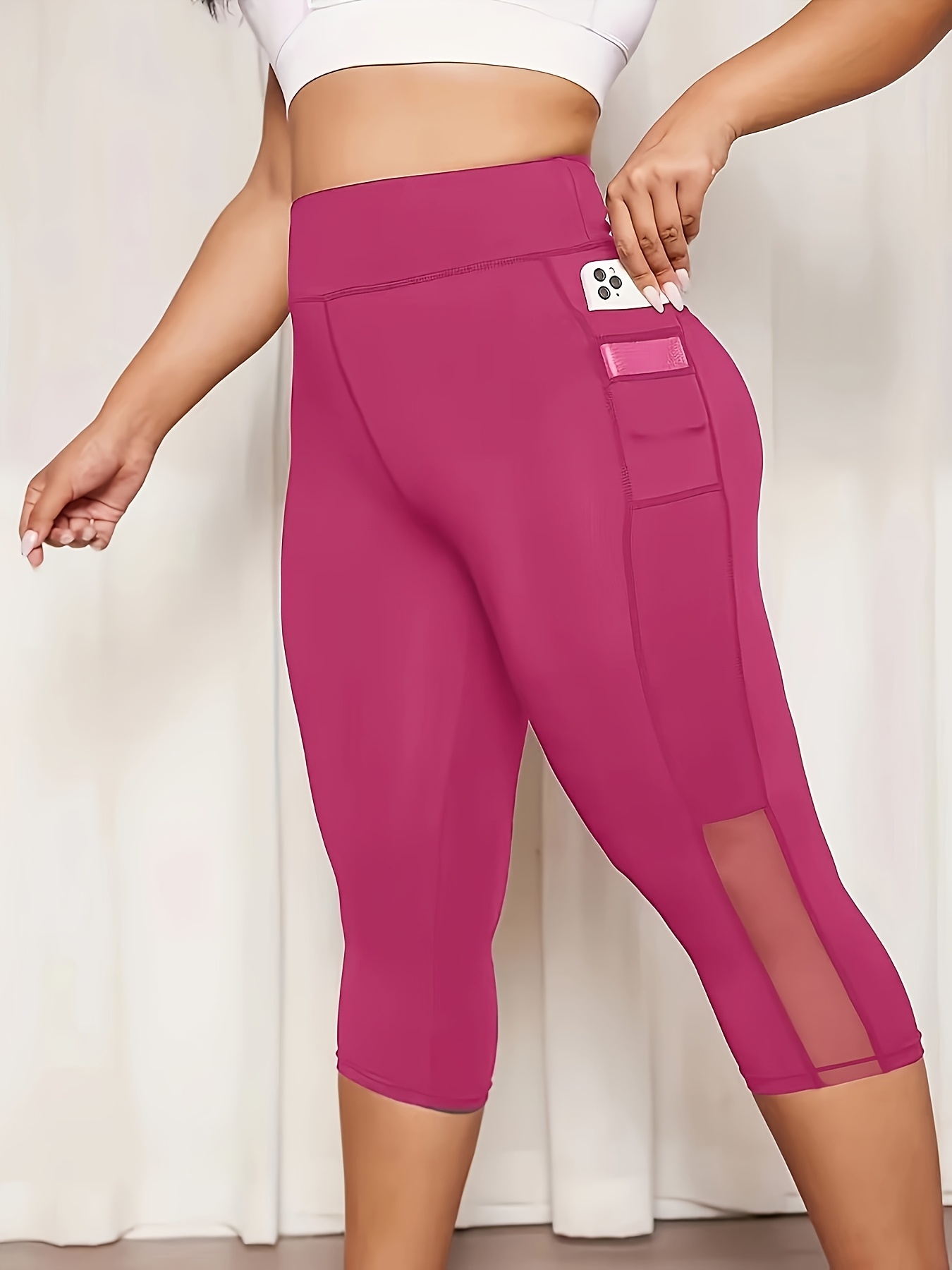 plus size high waisted compression capri leggings vibrant Temu