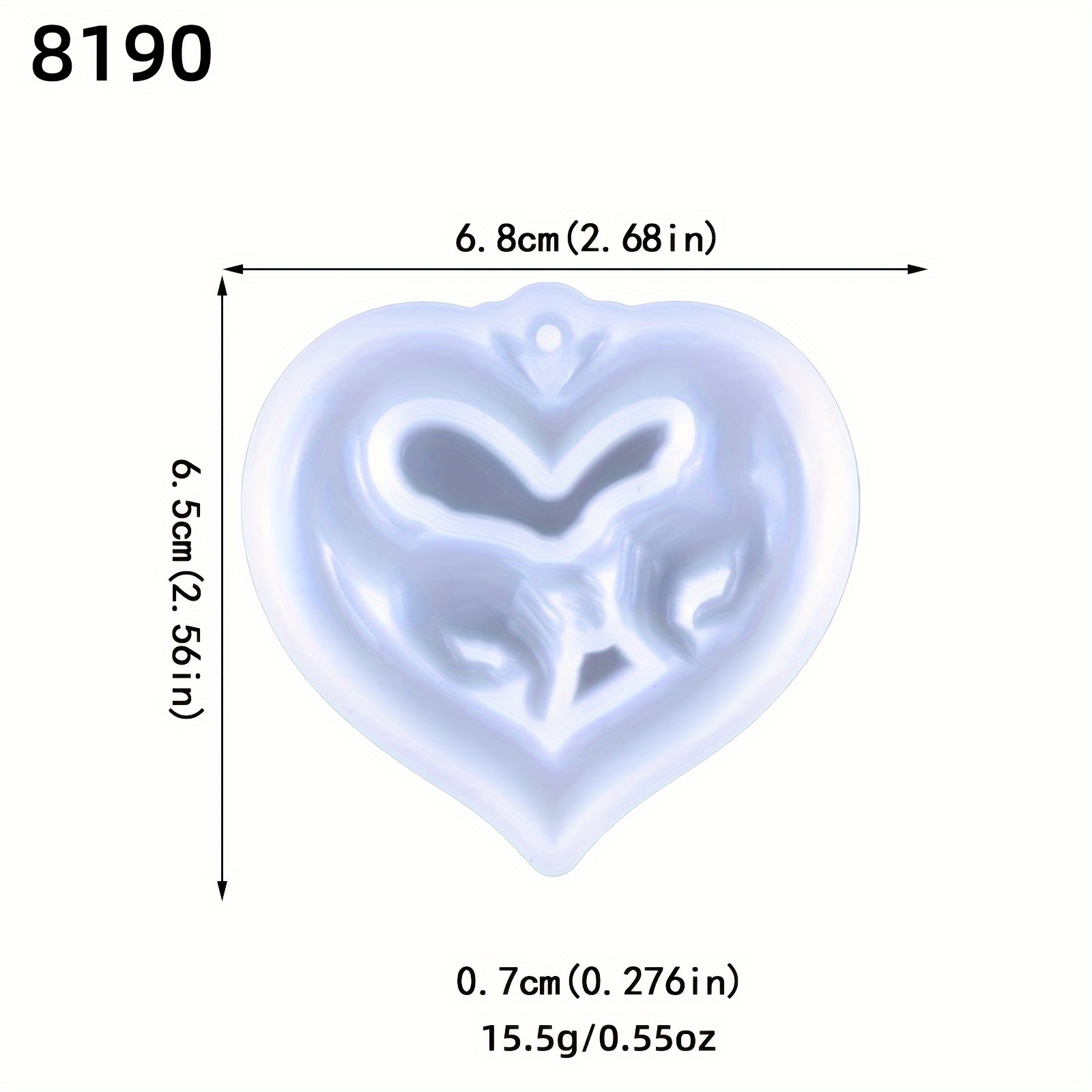 Resin Casting Molds Valentine's Day Keychain Drop Glue Mold Diy Heart-shaped Semi-3d Love Key Pendant Silicone Mold