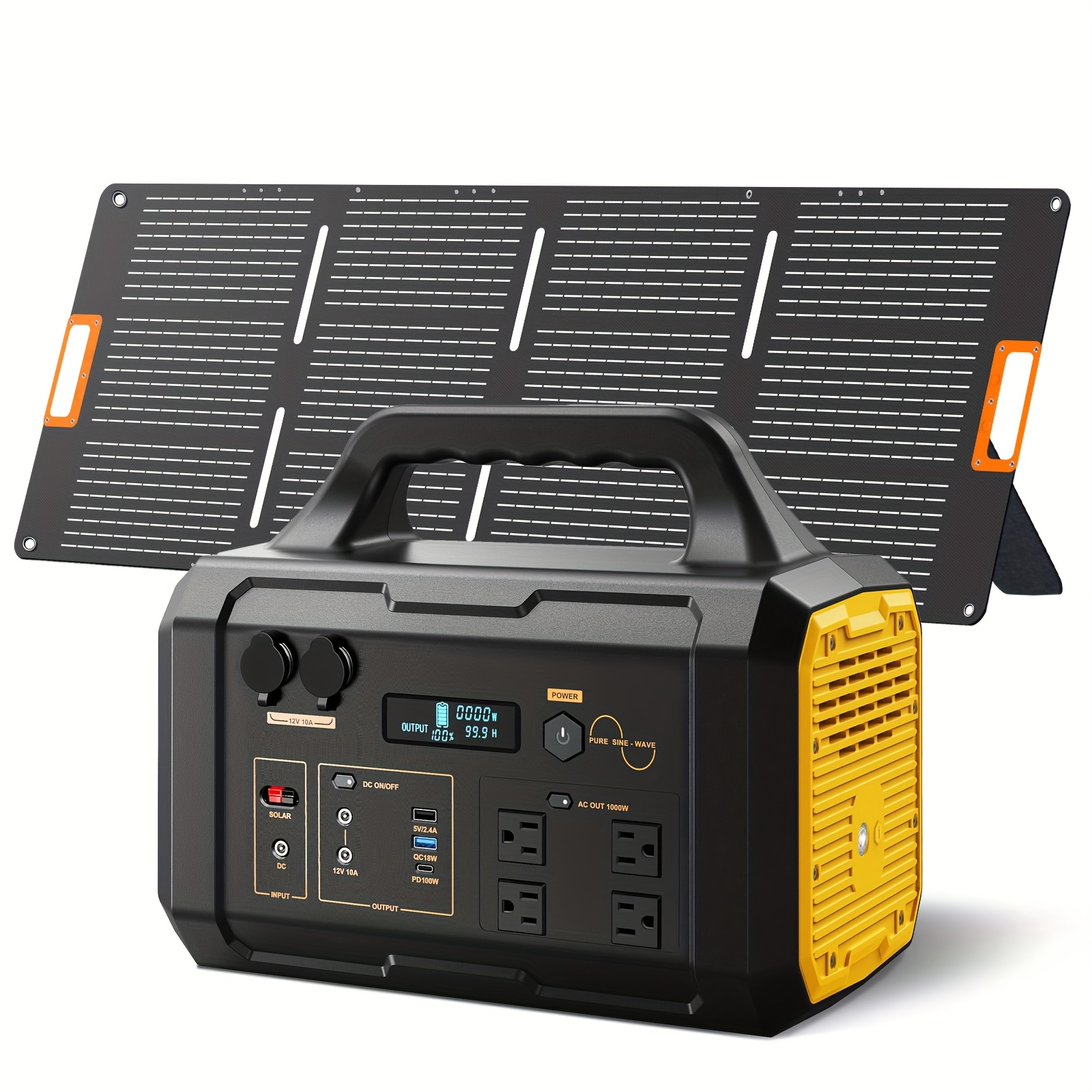1000w solar generator including solar panel 1075wh portable - Temu