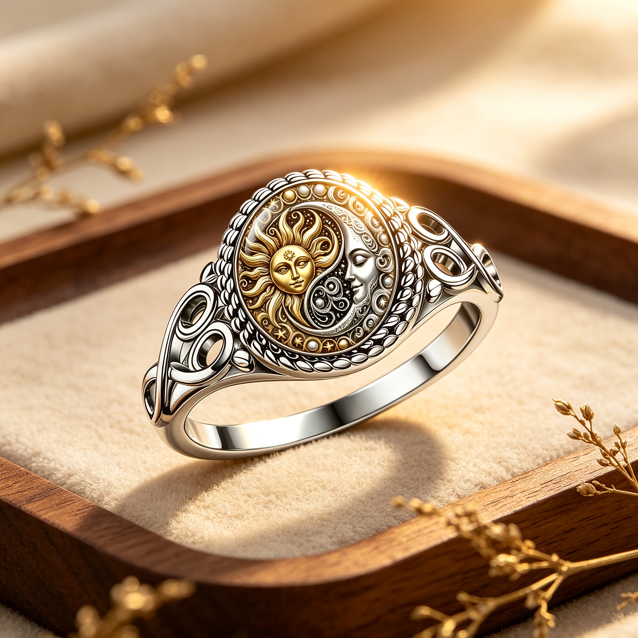 TEMU Anillo de moda para mujer con diseño de sol y , regalo ideal
