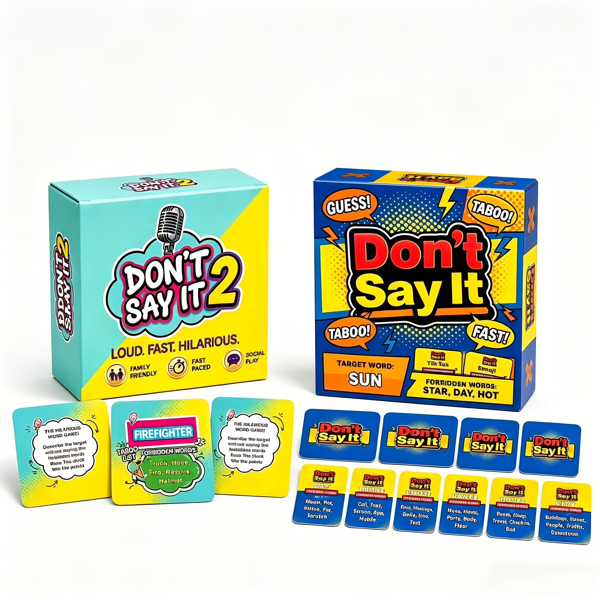 TEMU 2pcs Don't Cards, Premium Word Cards With Rounded Edges And Scratch-resistant . Ultra-portable, Open , Social Must-have For Camping, Travel, And