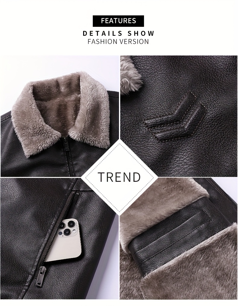 Chaqueta Bomber Sijidou OBM para Hombre con Cuello de Piel - Abrigo Casual Invierno , Forro y Capa de Poliéster, Bolsillos con Cremallera, Ajuste Regular para Estilo Urbano y Uso Diario