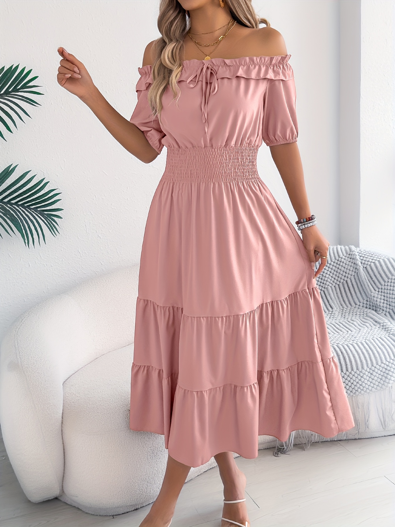 spring summer casual vacation one shoulder short sleeve - Temu