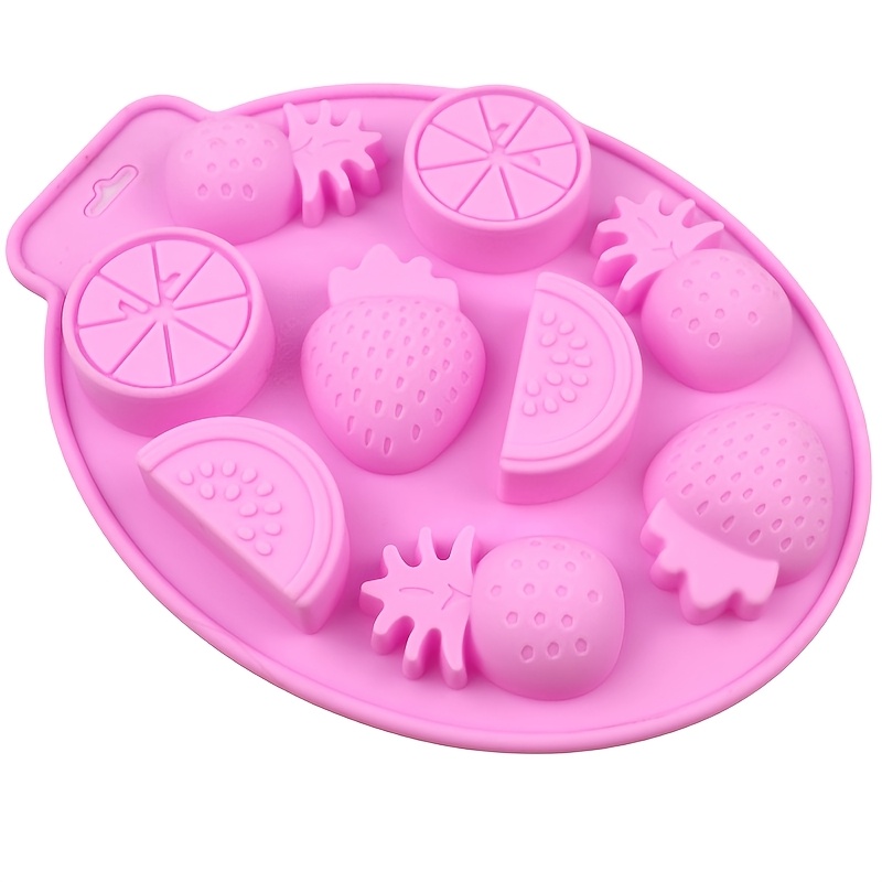 TEMU Stampo in silicone a 9 cavit� a forma , stampo in silicone a tema frutta , stampo in gesso epossidico a forma di pianta, stampo a 9 cavit�,