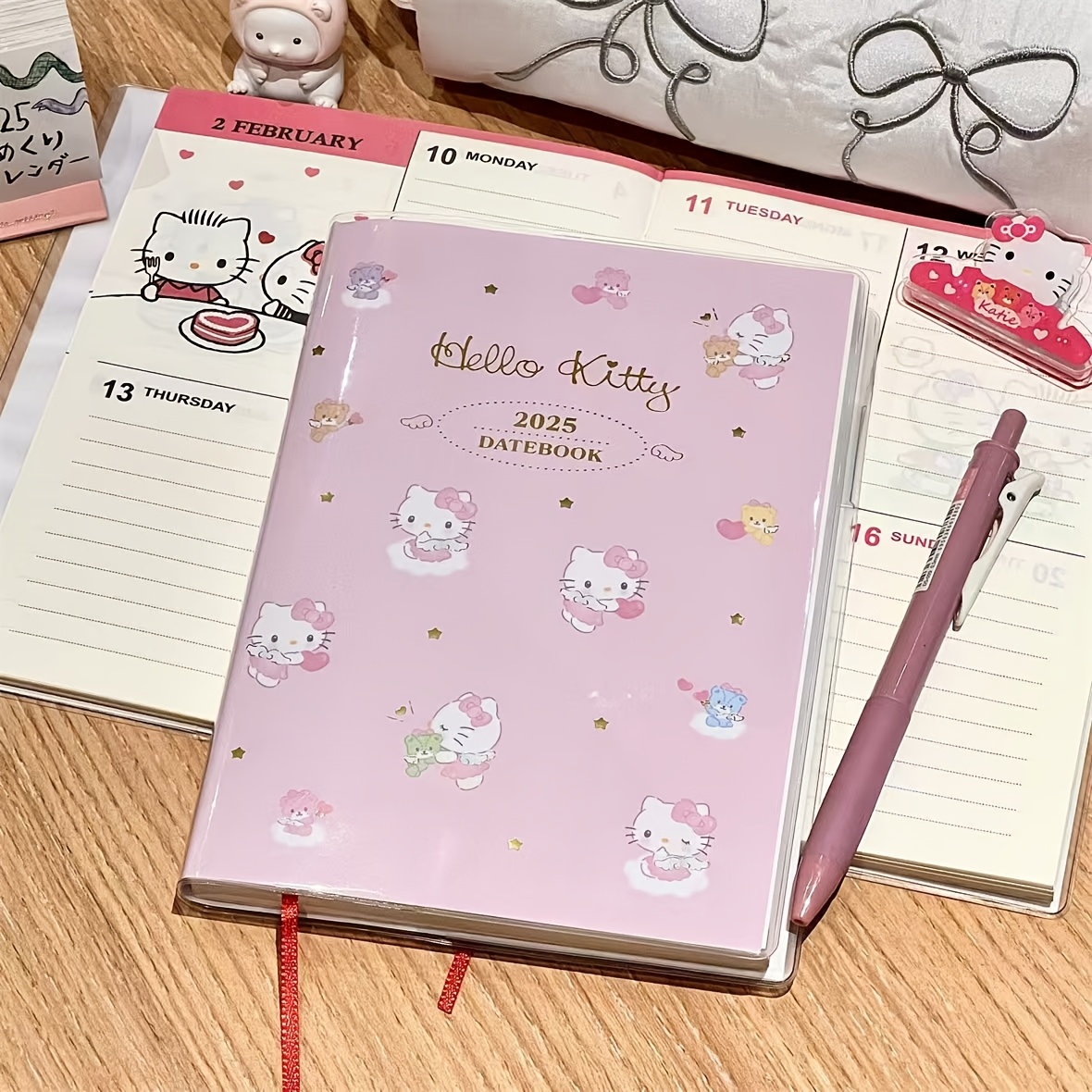 

Sanrio Hello Kitty 2025 Pink Planner - Cute Notebook With Daily & Layouts, & Grids For Organizing Goals, Featuring Sanrio Characters