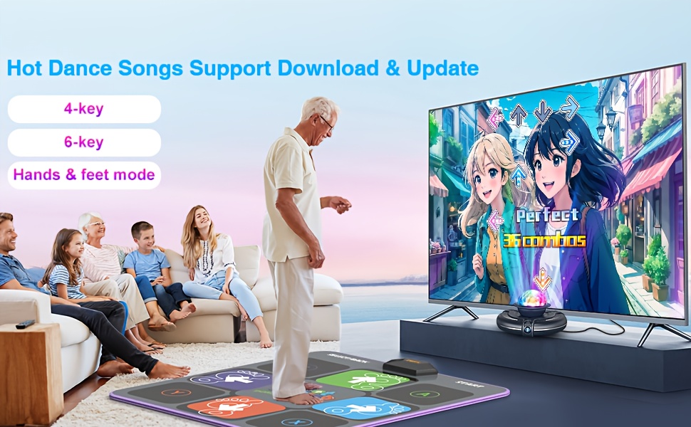 Dance Mat For Kids And Adults, Plug And Play Electronic Dance Pad Game For TV, Fun Kids Dancing Exercise Game, Xmas Birthday Gifts Ideas For 3-12 Year Old Girls And Boys