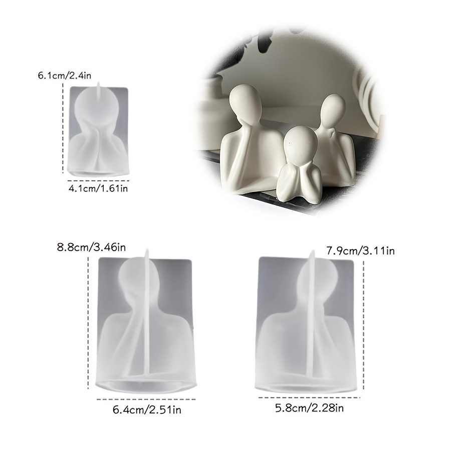 TEMU DIY-Tonformen-Set zum Verkauf von Muttertags-Ornamenten für eine dreiköpfige Familie. Geeignet für die Herstellung von Tropfputzkerzen,