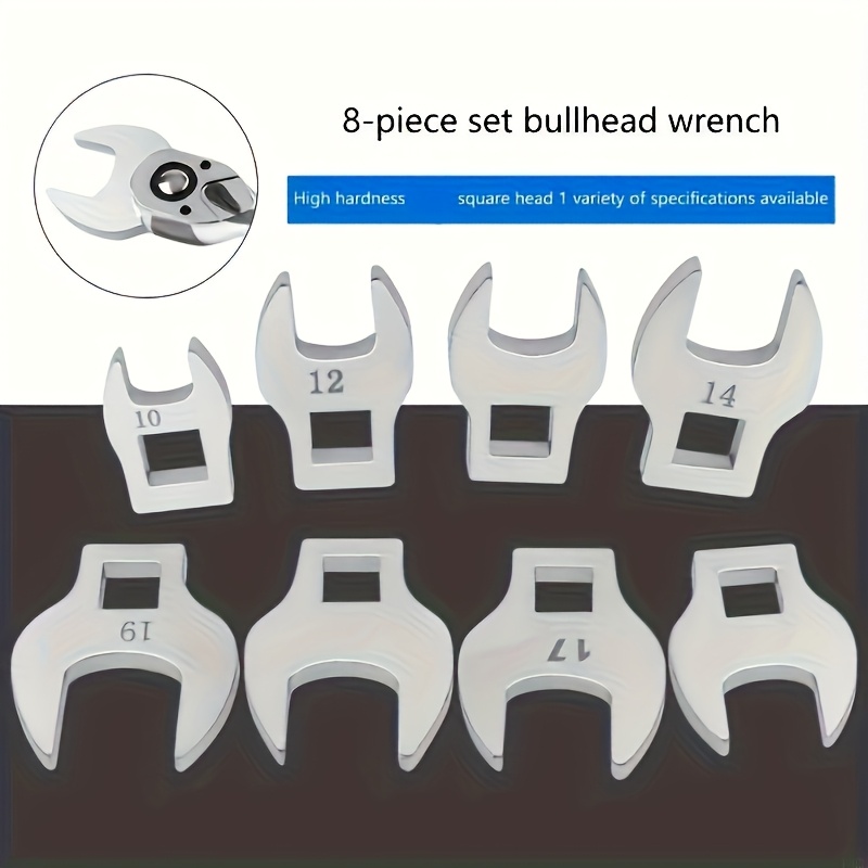 8pcs Replaceable Open-End Wrench Set with Interchangeable Heads