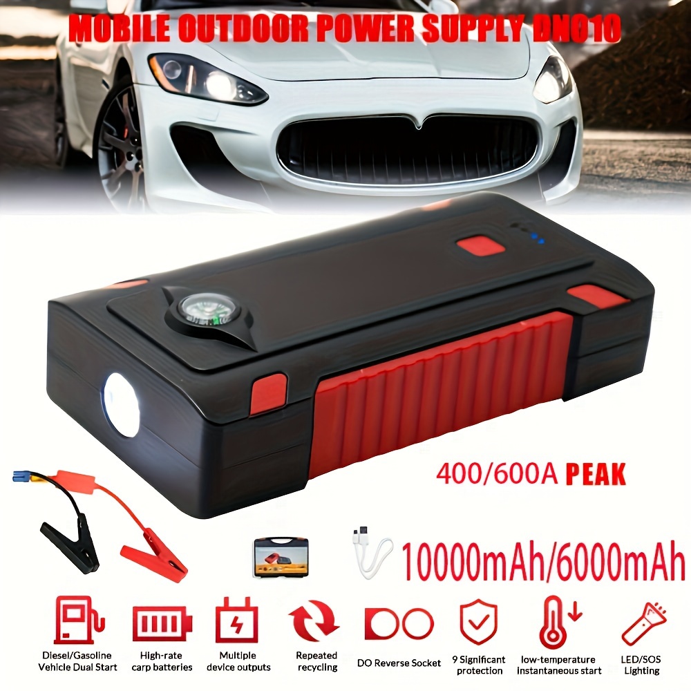 

Portable Car Jump Device Power Bank Car Charger Emergency 6000mah/10000mah 12v 400a/600a Booster Starting For .0l Gas