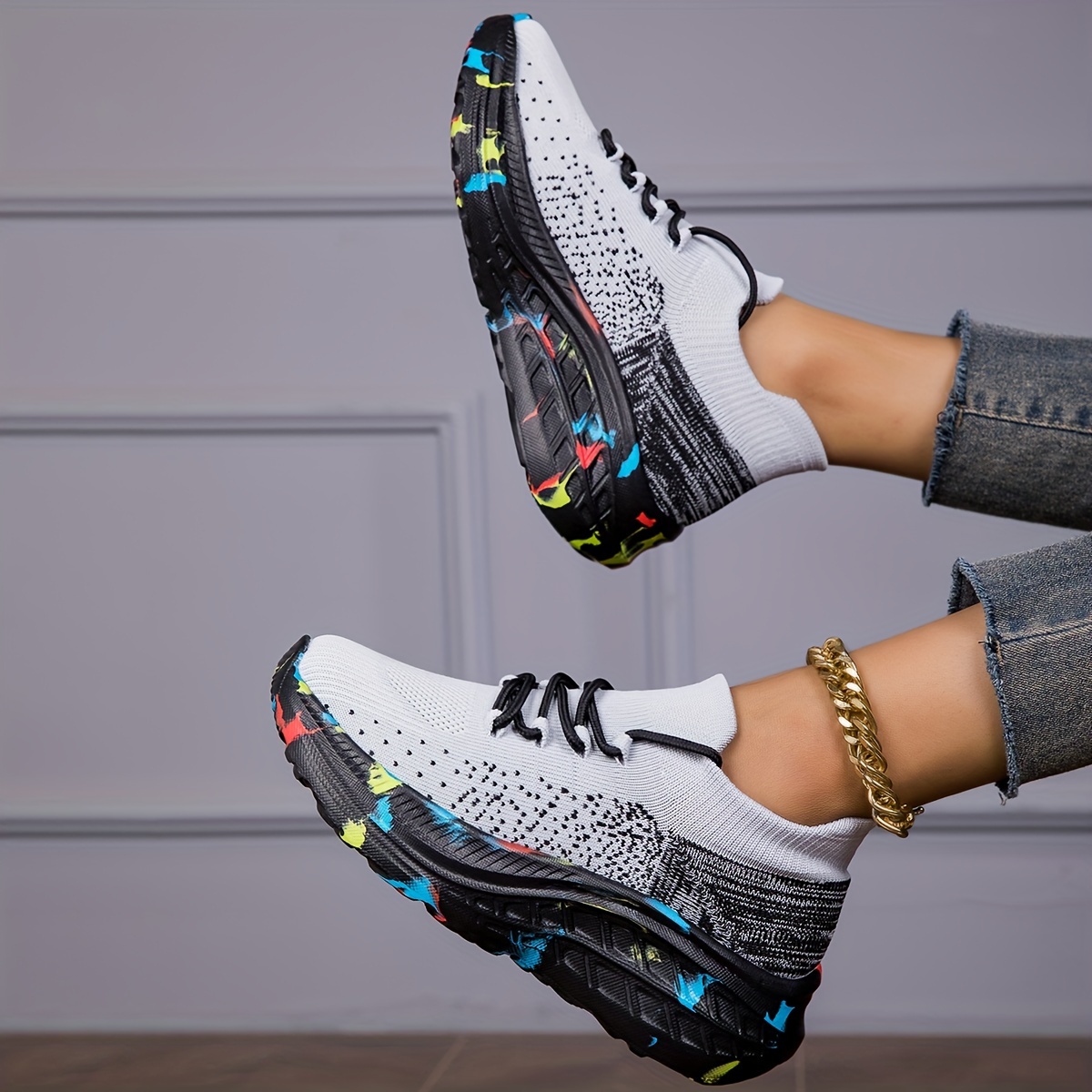 Moda Calcetines Zapatillas Mujer Calcetines Deportivos Tejidos