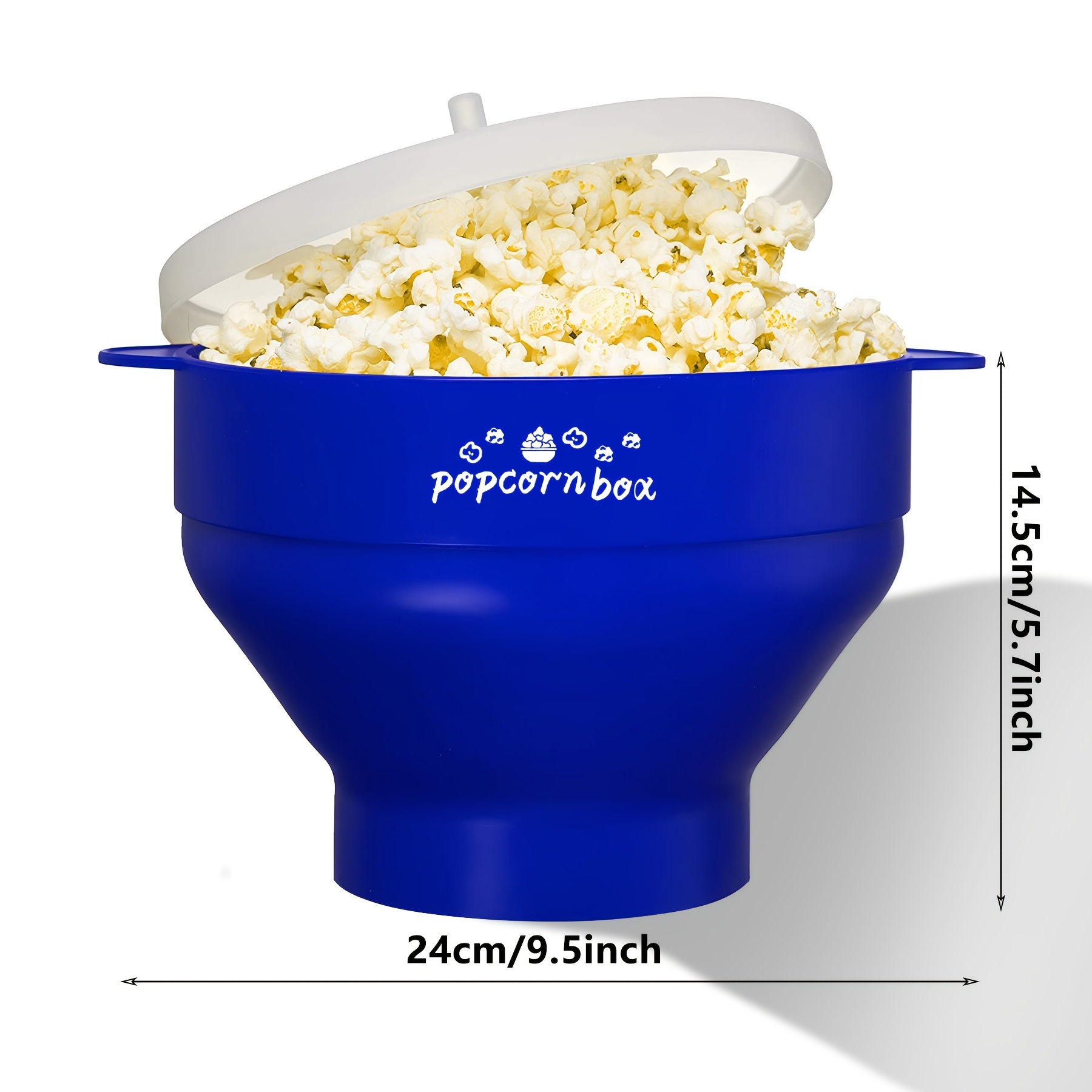 TEMU 1pc Microwave Popcorn Maker - 3l Large Capacity Foldable Silicone Bowl, Bpa-free & Dishwasher Safe, Pink With White Rim, No Electricity Needed