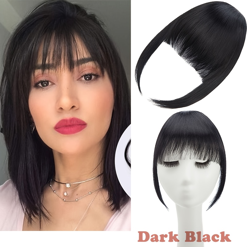 Thin Bangs Hair Clip In Bangs Hair Extensions Wispy Bangs Clip On Air Bangs For Women Hairpieces Curved Neat Bangs For Daily Wear