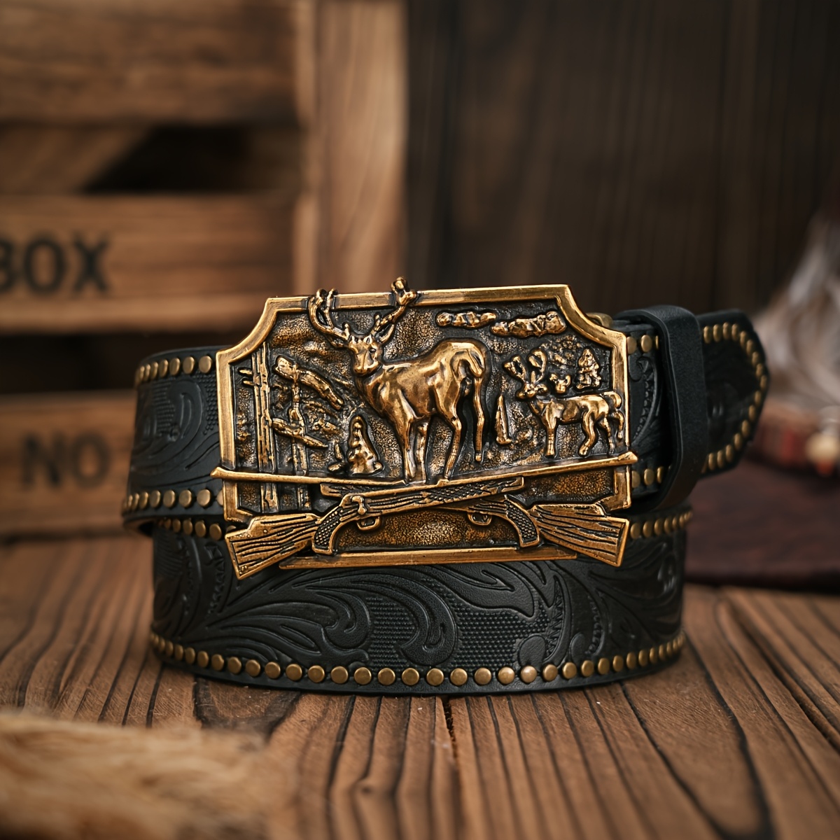 men women western cowboy faux leather belts vintage belt - Temu display picture 3