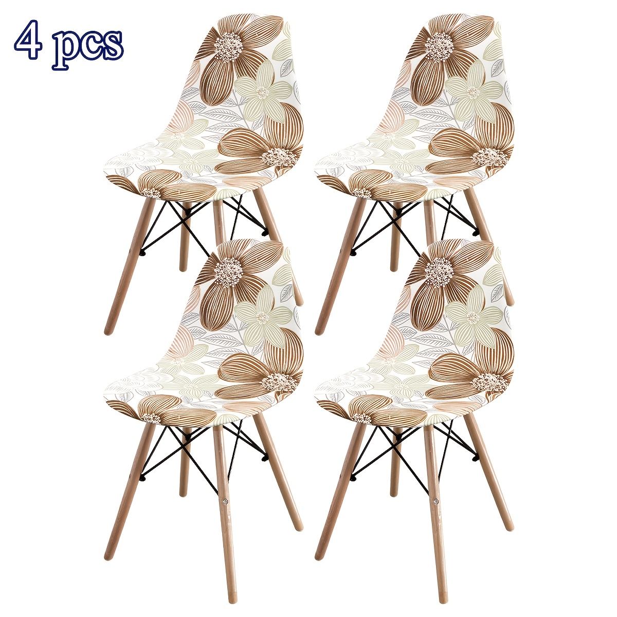 TEMU Housse de chaise à impression numérique printemps/été, facile à installer et à retirer, pour décoration d'intérieur, salle à manger, cuisine,