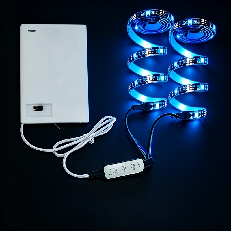 TEMU Bande Lumineuse LED Conçue pour Scooters, Facile à Installer, Éclairage RGB Couleurs, Alimentée par Piles AAA (Piles Non Incluses), LED
