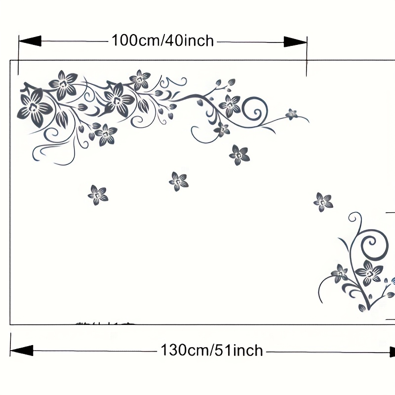 Image of 2 Pieces Of High-end Black Vine Vinyl Wall Stickers, Featuring Self-adhesive And Vine Patterns, Suitable For Decorating Bedroom, Hallway, Living Room