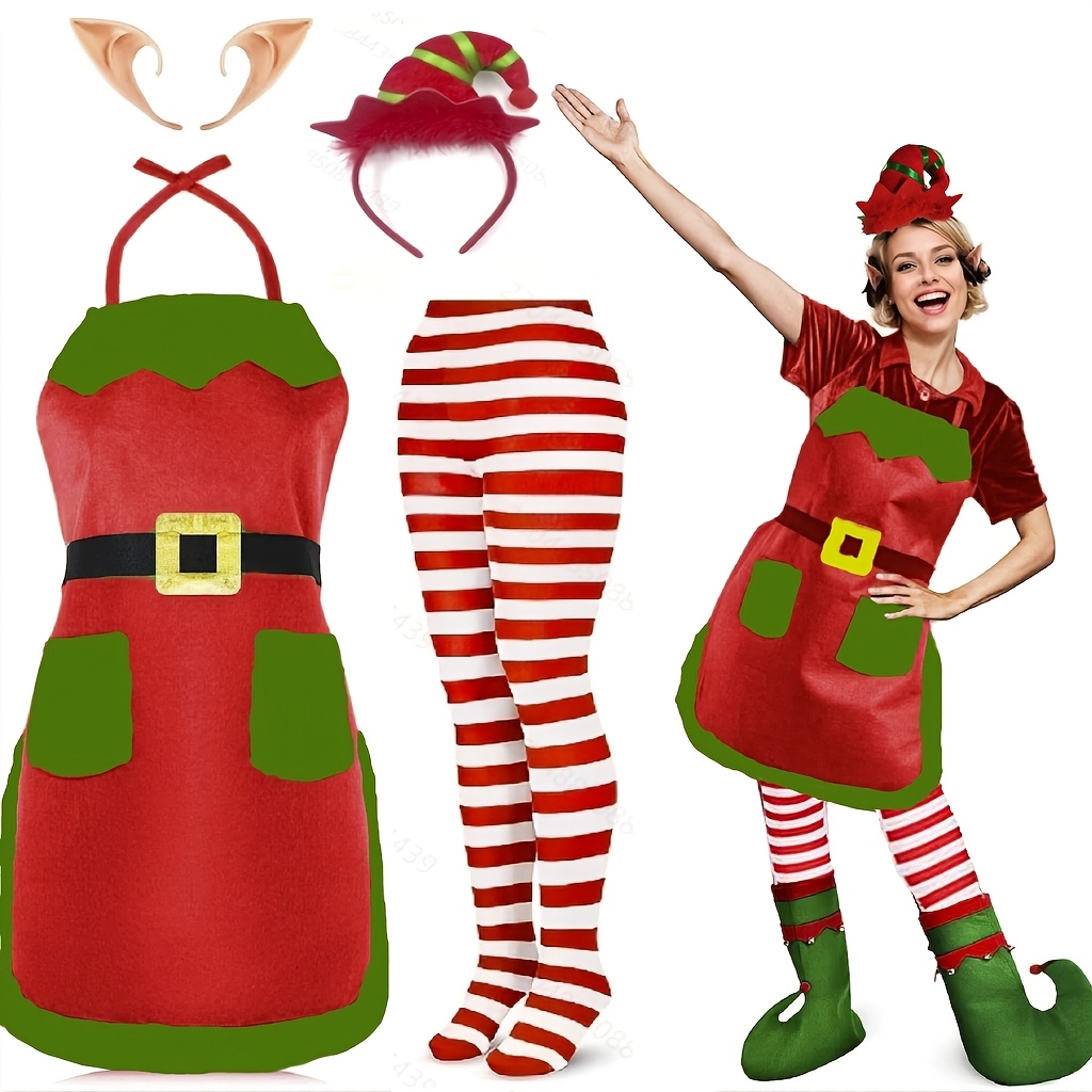 knee length dresses for ladies Christmas Elf Girls' Sleeveless Sundress Seam Thread Color Automatically Matched to Design / S