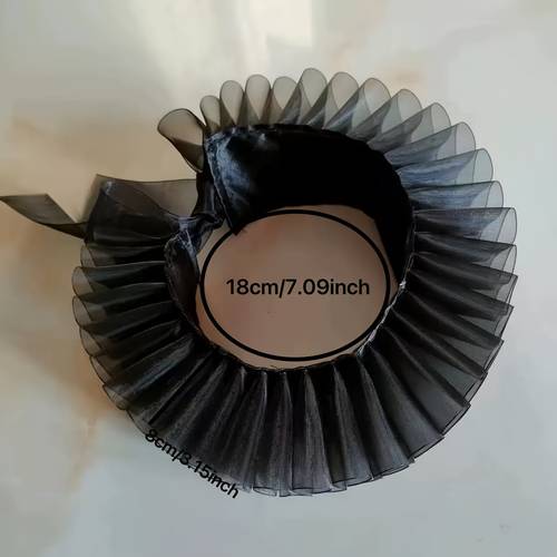 1 bucată guler decorativ detașabil, versatil, pentru cămașă sau pulover, din material de înaltă calitate, alb, cu volane, la modă și elegant