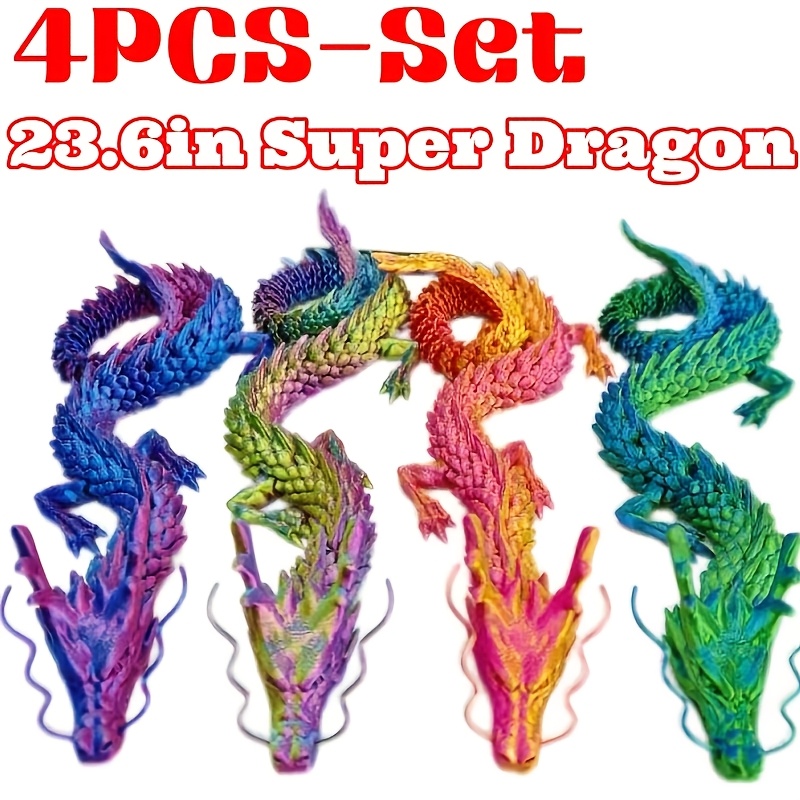 TEMU 24in 3d Printed Dragon, 24inch Dragon, 3d Printed Animals, Dragon Fidget, Large Dragon Present, Ariculated