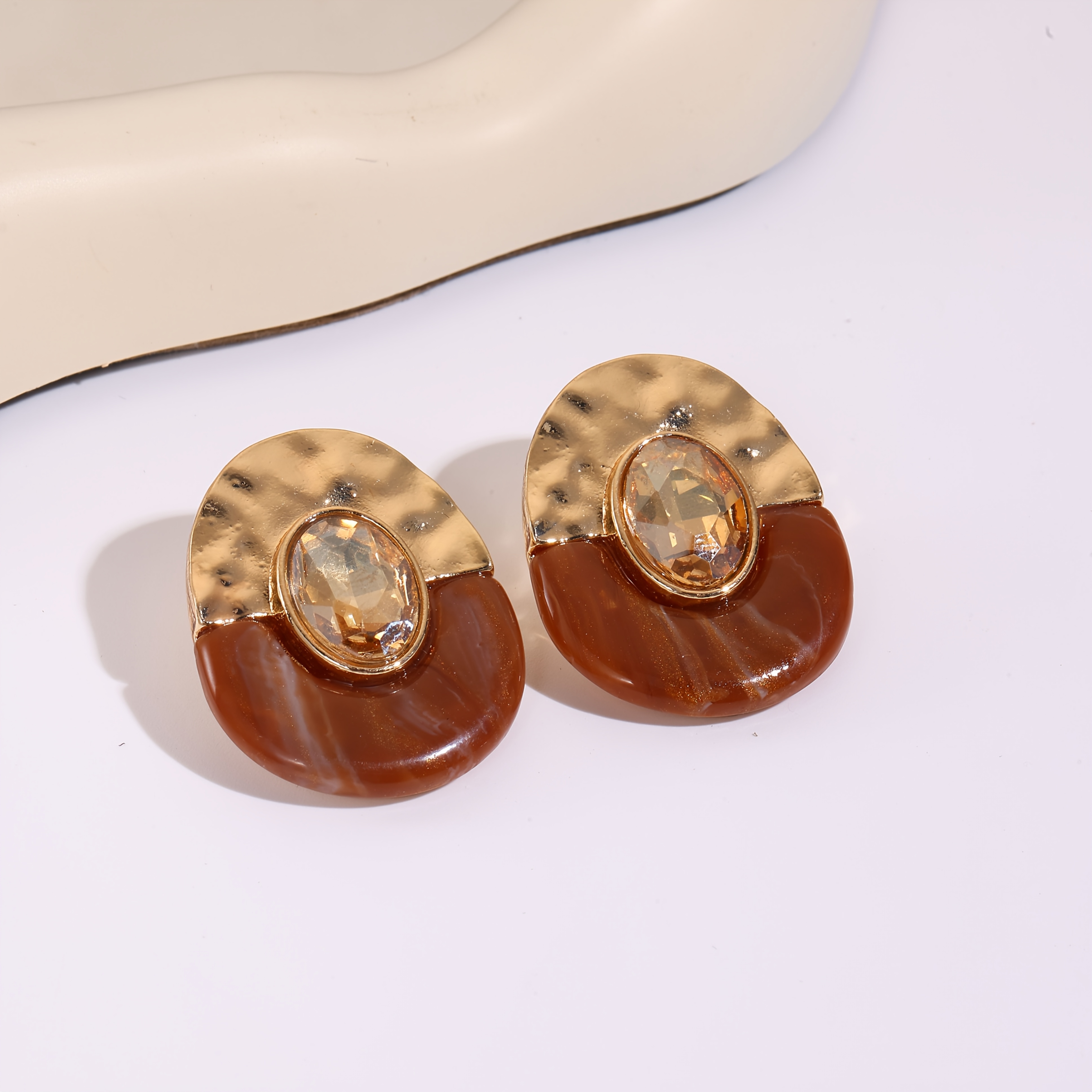 Women's Light Luxury Texture Patchwork Earrings, Daily Wear