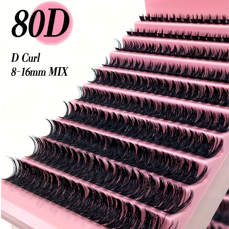 200pcs 80d Fluffy Eyelash Clusters Diy Eyelash Extension Wispy Soft Individual Eyelashes 80p Eyelash Extension Thick Cluster Eyelashes Diy At Home