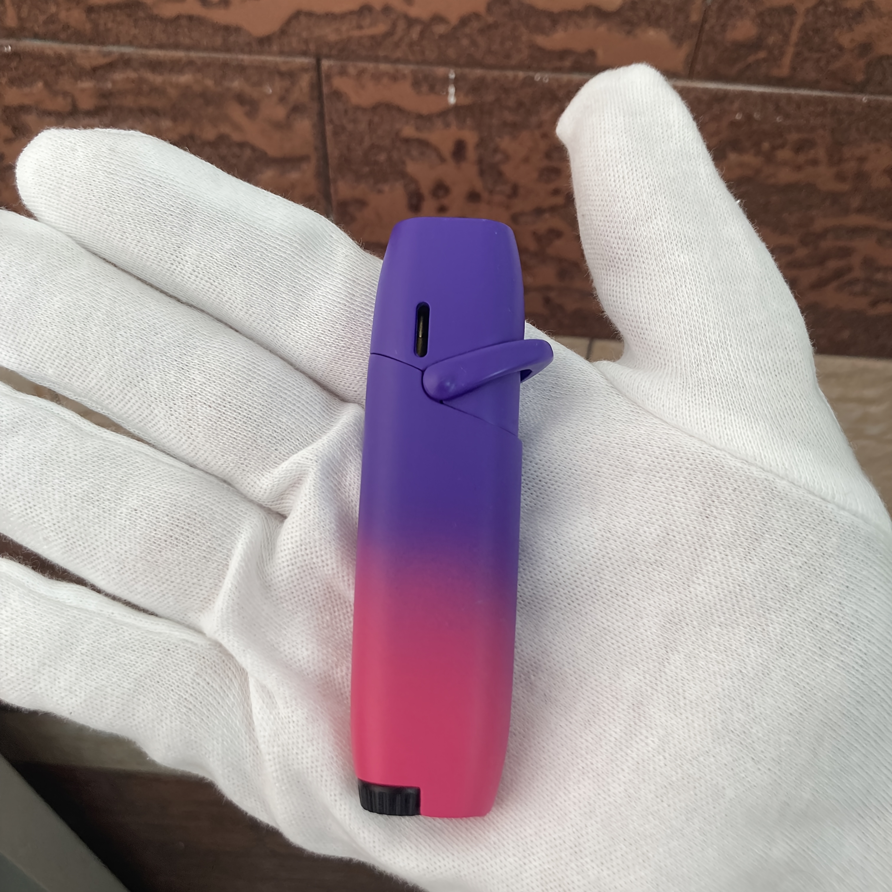 TEMU Windproof -free Push-button Lighter Suitable For Candles, Fireworks, Baking - Portable Mini Torch With Adjustable Flame, Liquid Ignition For