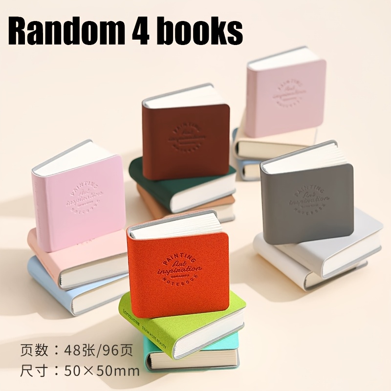 TEMU LANGUO Mini Ensemble de Peinture et de Dessin - 4 Livres Aléatoires, Carnet de Compact et Portable avec Pochettes en Carton Épais de 200Gsm pour