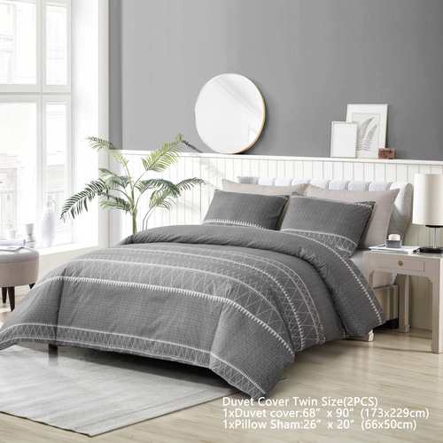 bohemian soft bedding duvet cover set queen size set 90 x90 2 3pcs microfiber lightweight grey comforter cover full with zipper closure and 2 pillow shams hotel boho geometry bedding
